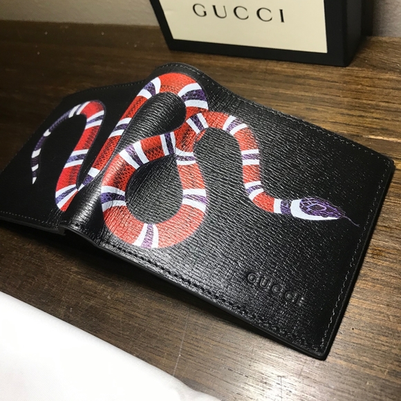 gucci black snake wallet